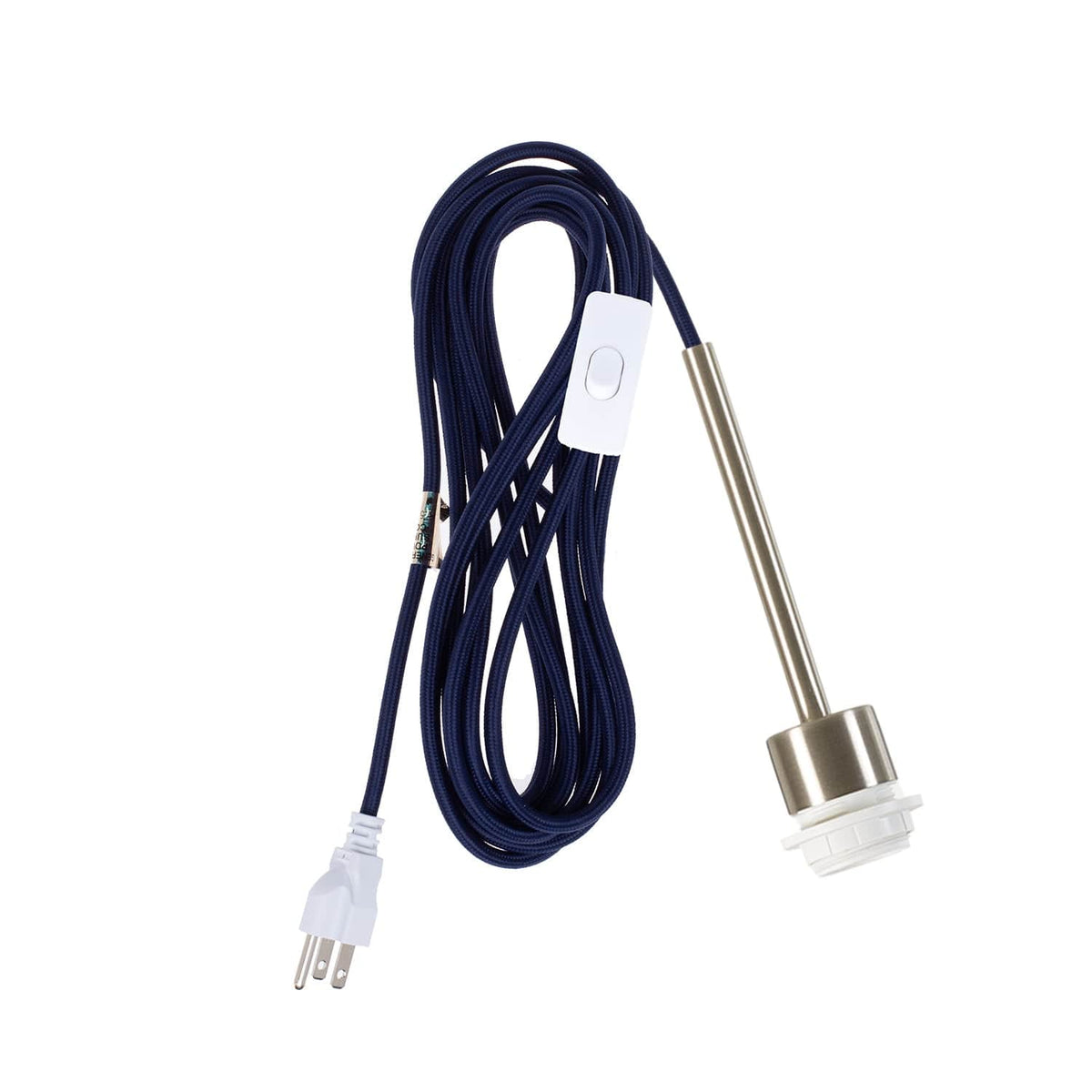 Pendulum Shade Ready Chroma Plug-In Cord Set Brushed Nickel / Navy