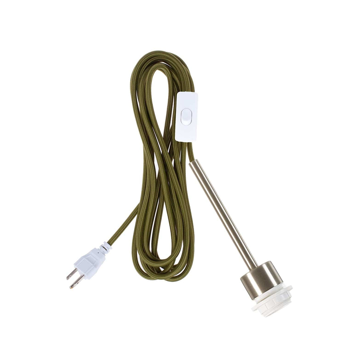 Pendulum Shade Ready Chroma Plug-In Cord Set Brushed Nickel / Olive