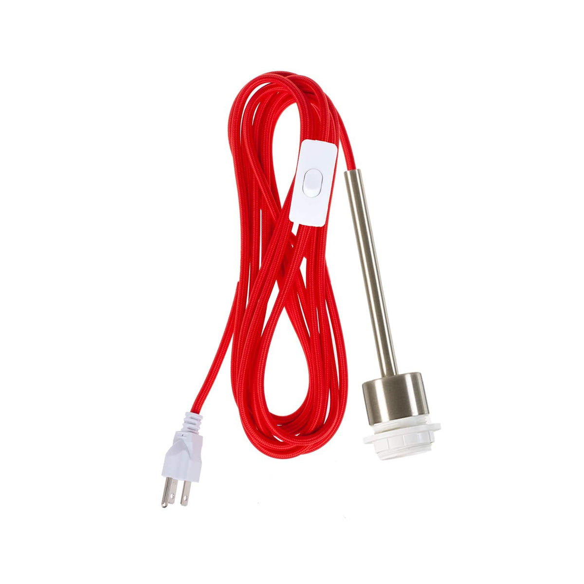 Pendulum Shade Ready Chroma Plug-In Cord Set Brushed Nickel / Red