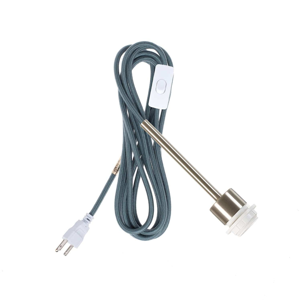 Pendulum Shade Ready Chroma Plug-In Cord Set Brushed Nickel / Slate