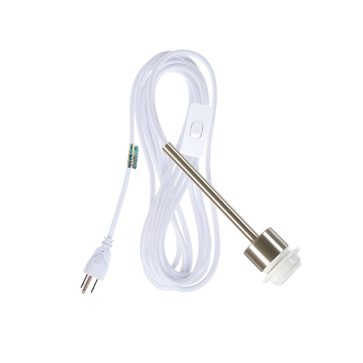 Pendulum Shade Ready Chroma Plug-In Cord Set Brushed Nickel / White