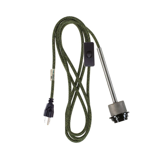 Pendulum Shade Ready Raw Metal Chroma Plug-In Cord Set Avocado Mini Tweed (Cotton Blend)