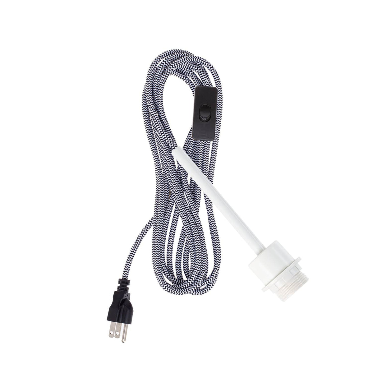 Pendulum Shade Ready Chroma Plug-In Cord Set White / Black & White ZigZag