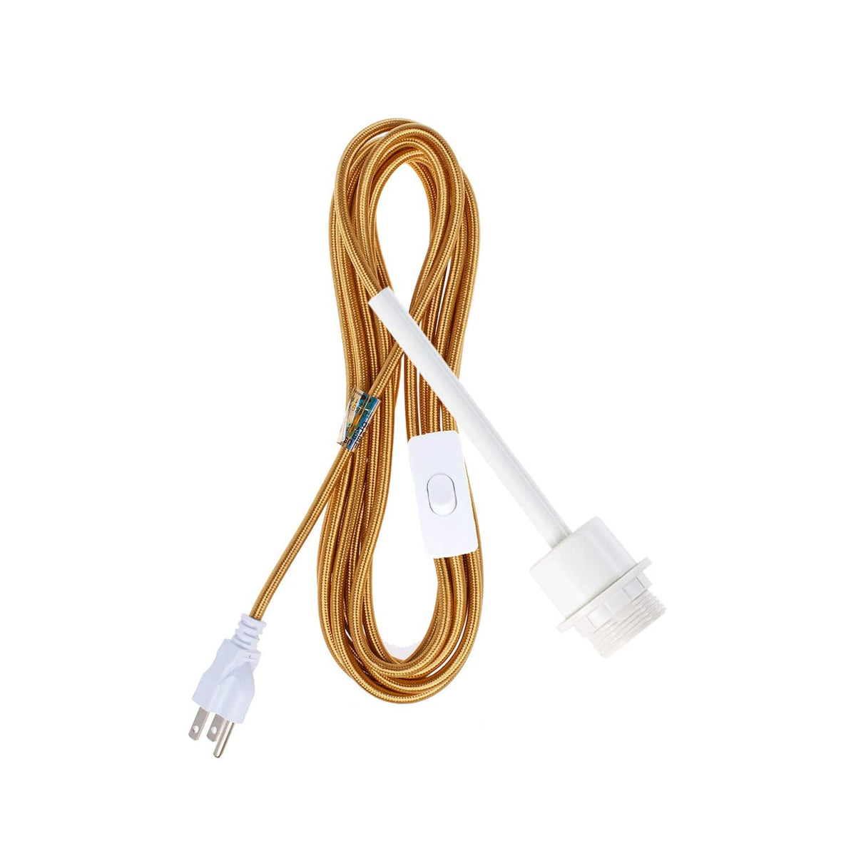 Pendulum Shade Ready Chroma Plug-In Cord Set White / Brass
