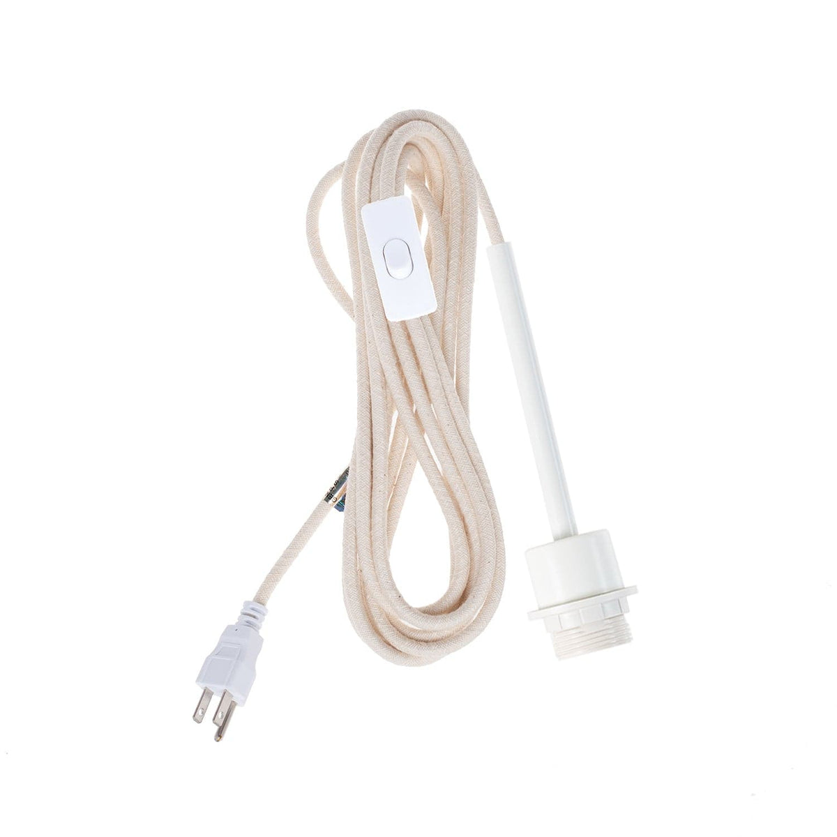 Pendulum Shade Ready Chroma Plug-In Cord Set White / Linen (Cotton Blend)