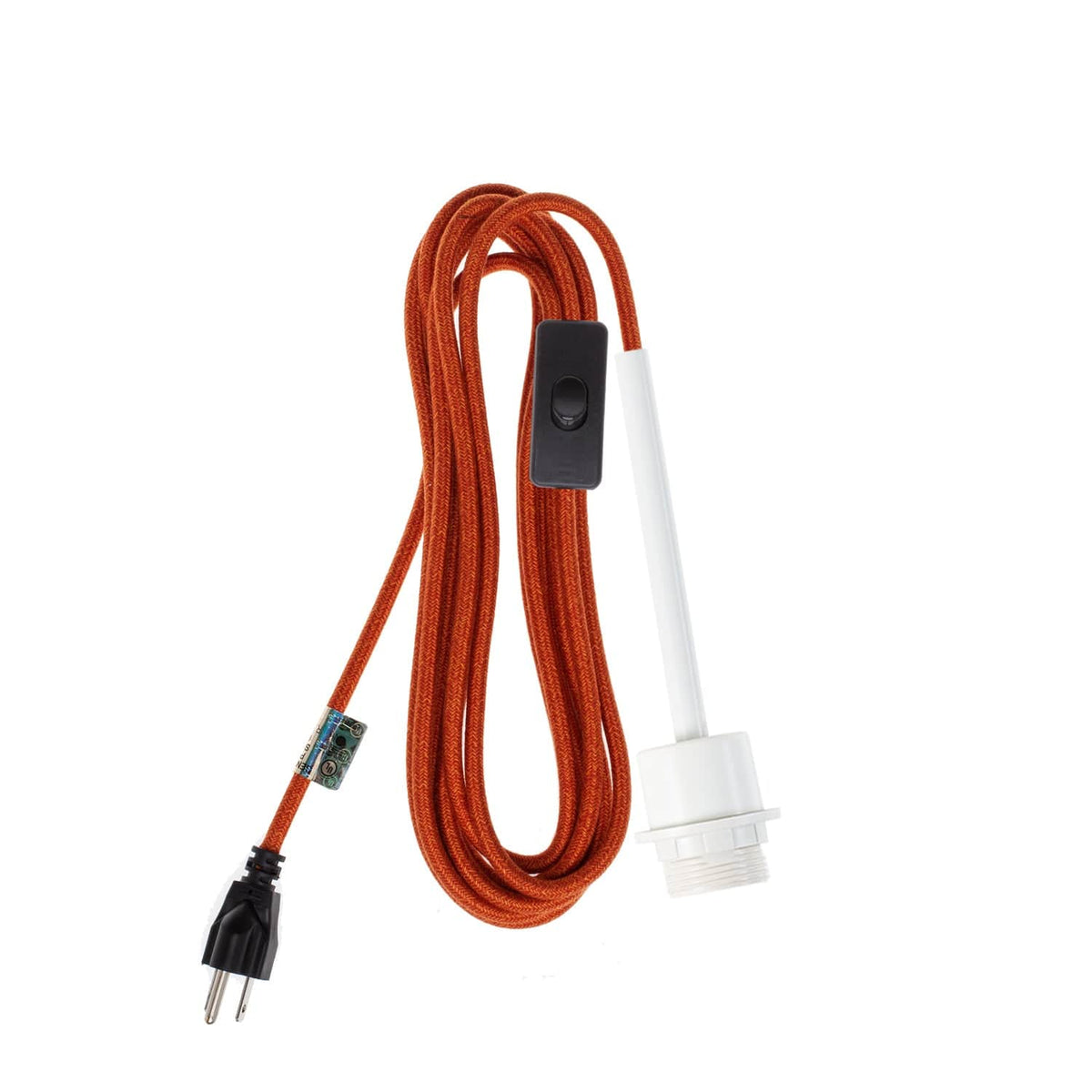 Pendulum Shade Ready Chroma Plug-In Cord Set White / Mod Orange Mini Tweed (Cotton Blend)
