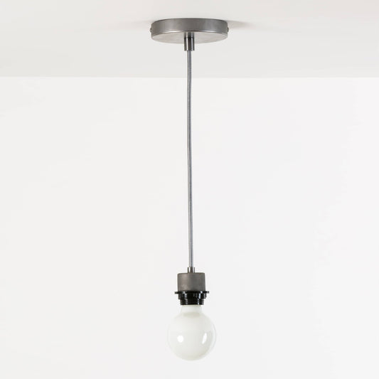Flat Top Shade Ready Pendant Raw Metal