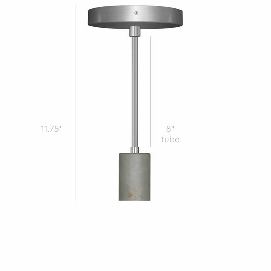 Post Flush Mount Pendant Raw Metal / 8 Inch