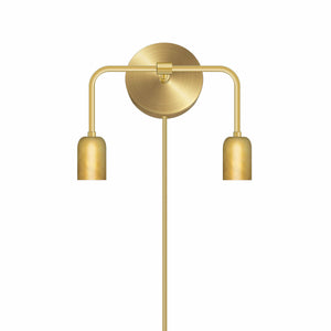 Bend Duo Plug-In Sconce Solid Raw Brass / Medium