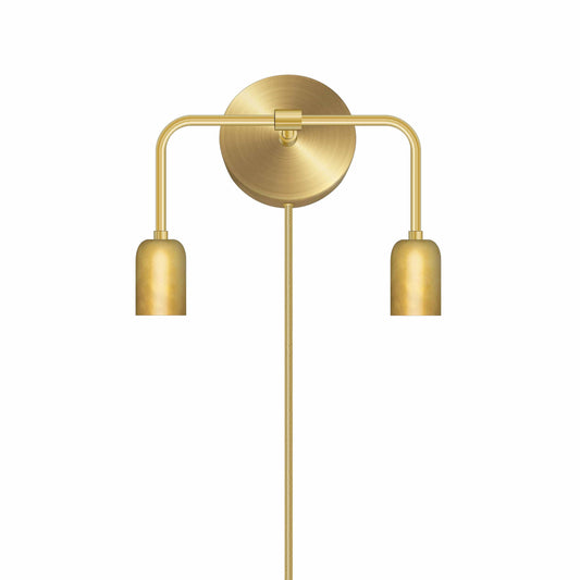 Bend Duo Plug-In Sconce Solid Raw Brass / Medium