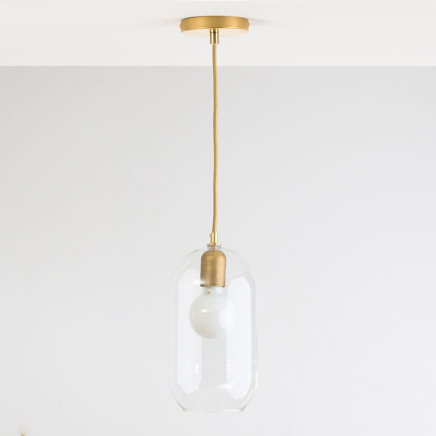 Glass Pill Fixed Shade Ceiling Pendant