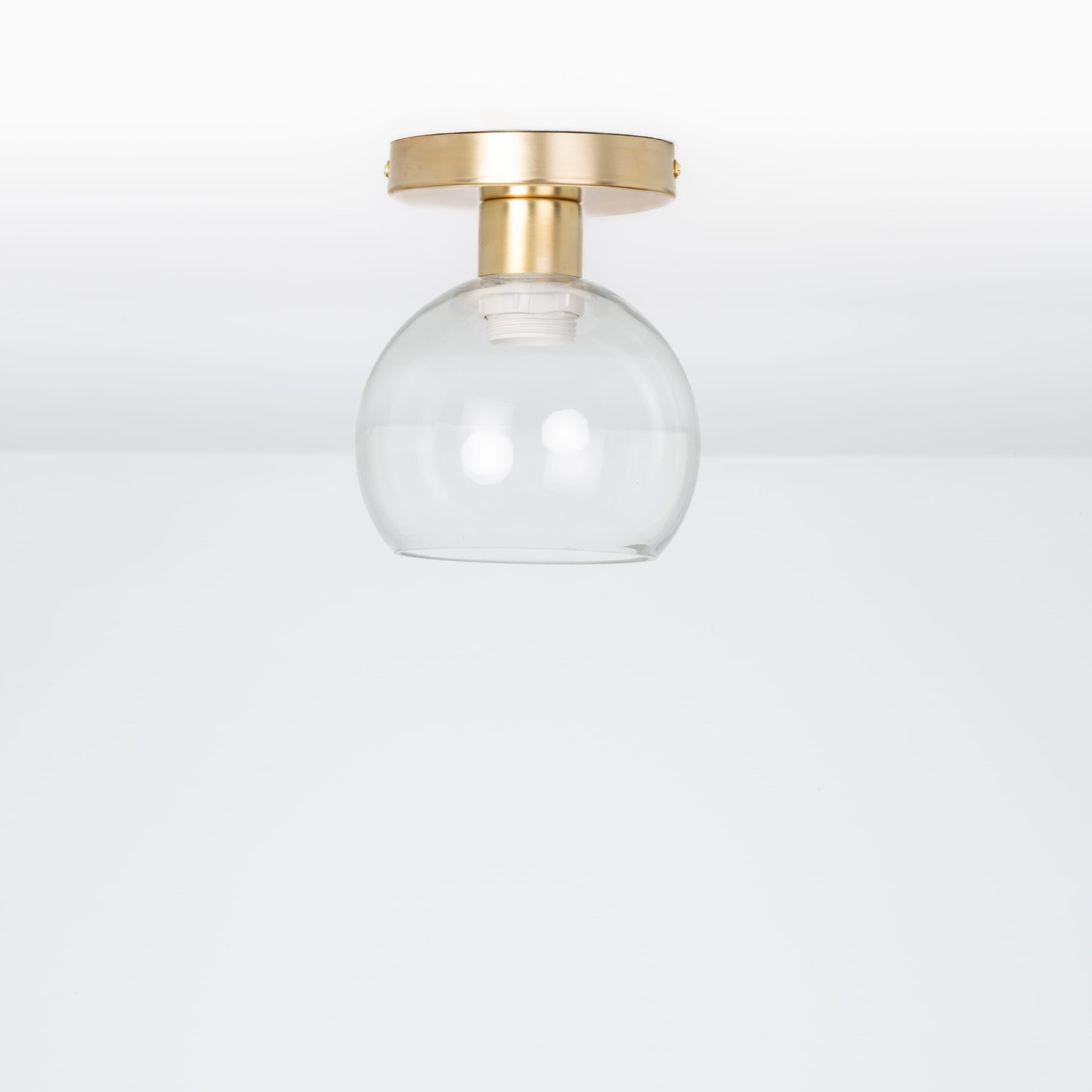 Glass Globe Button Flush Mount - 6inch