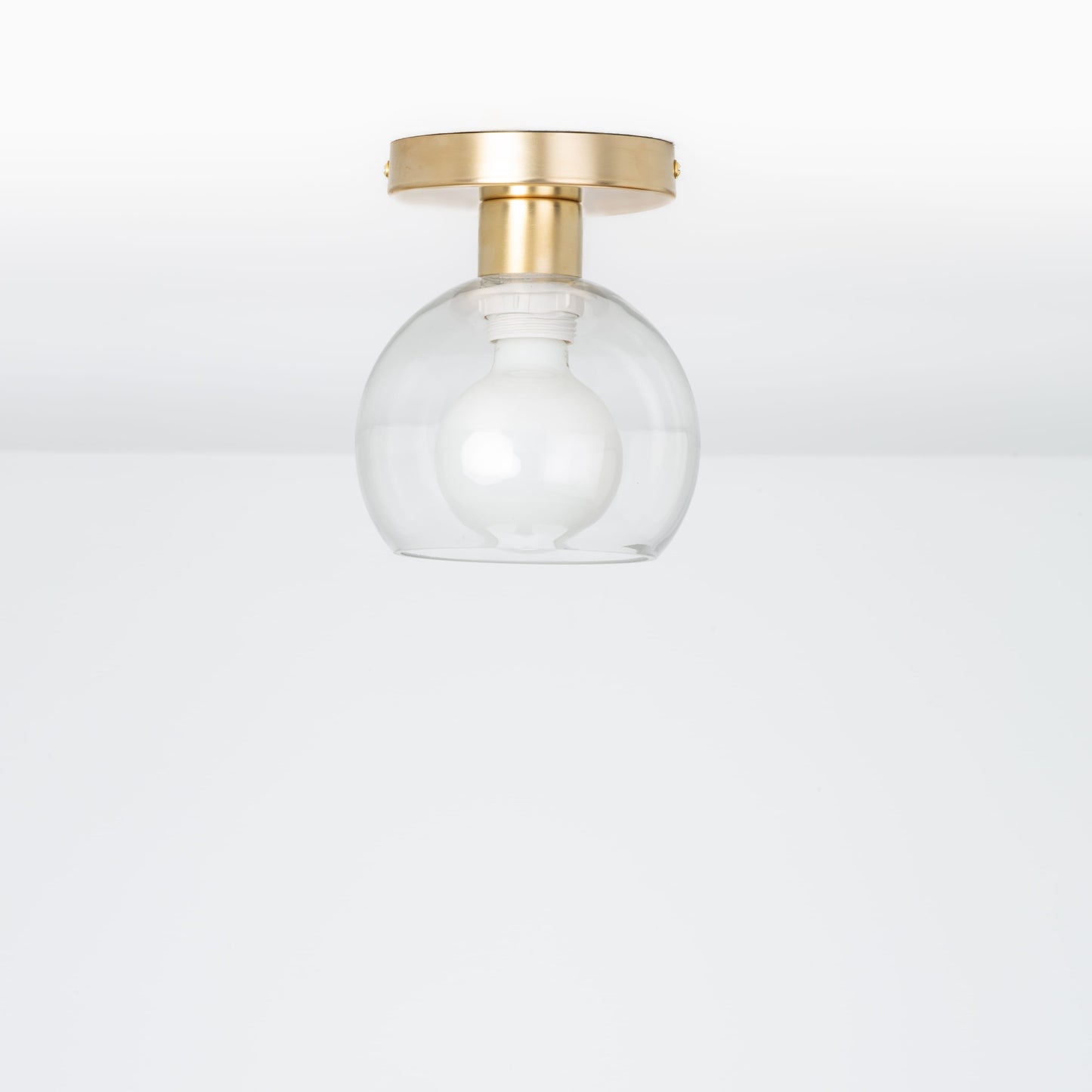 Glass Globe Button Flush Mount - 6inch