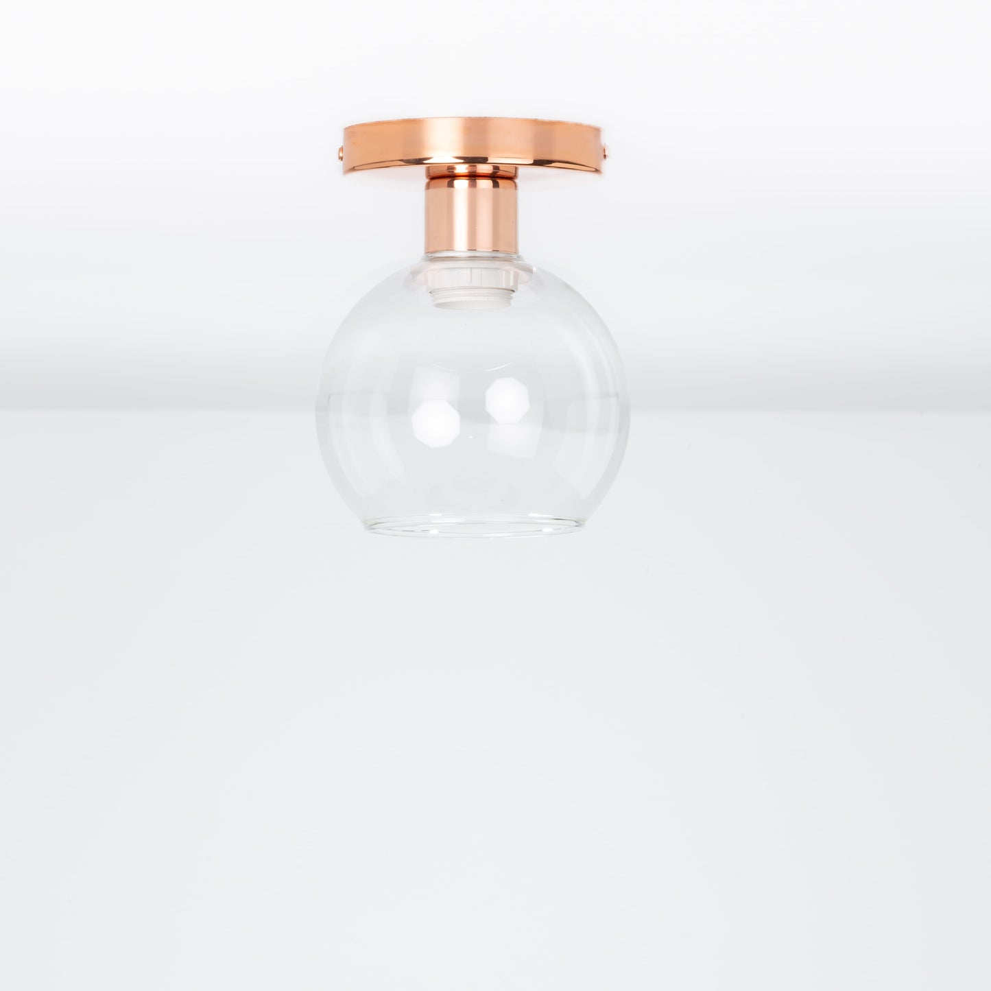 Glass Globe Button Flush Mount - 6inch