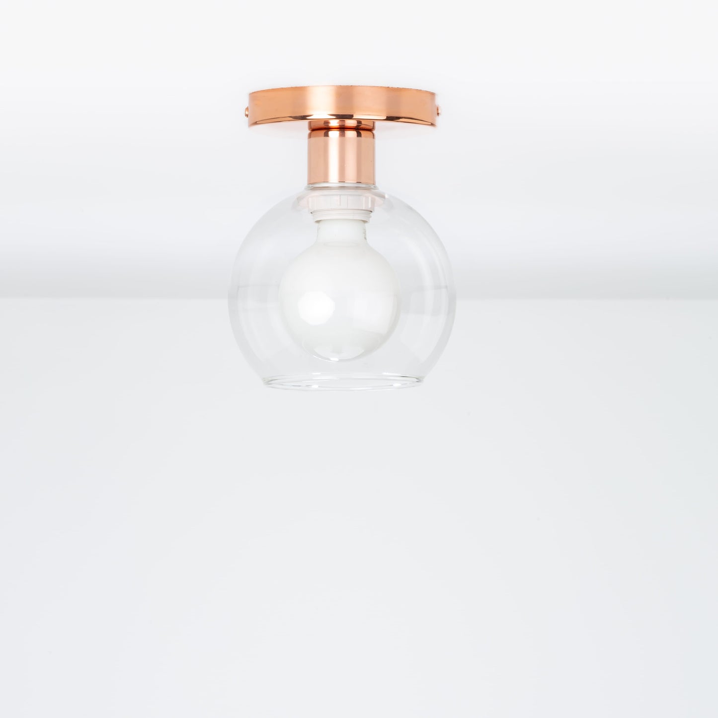 Glass Globe Button Flush Mount - 6inch