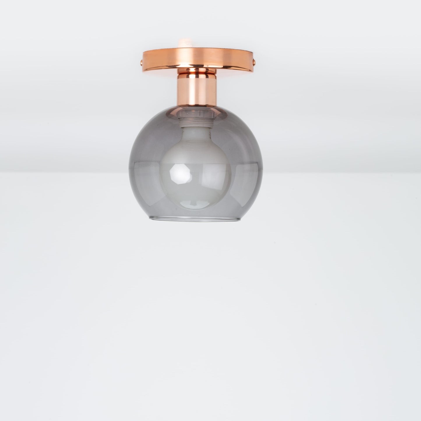 Glass Globe Button Flush Mount - 6inch