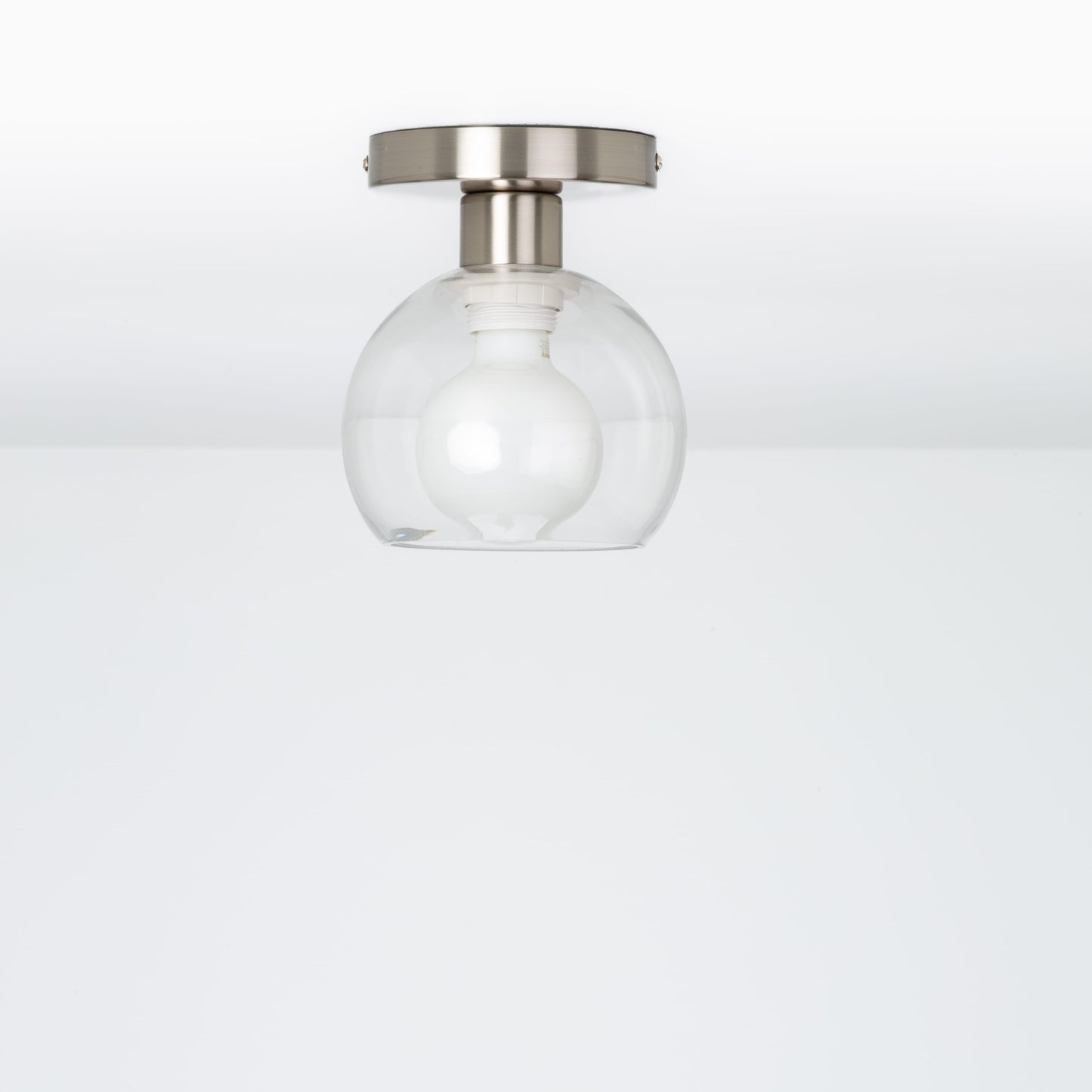 Glass Globe Button Flush Mount - 6inch
