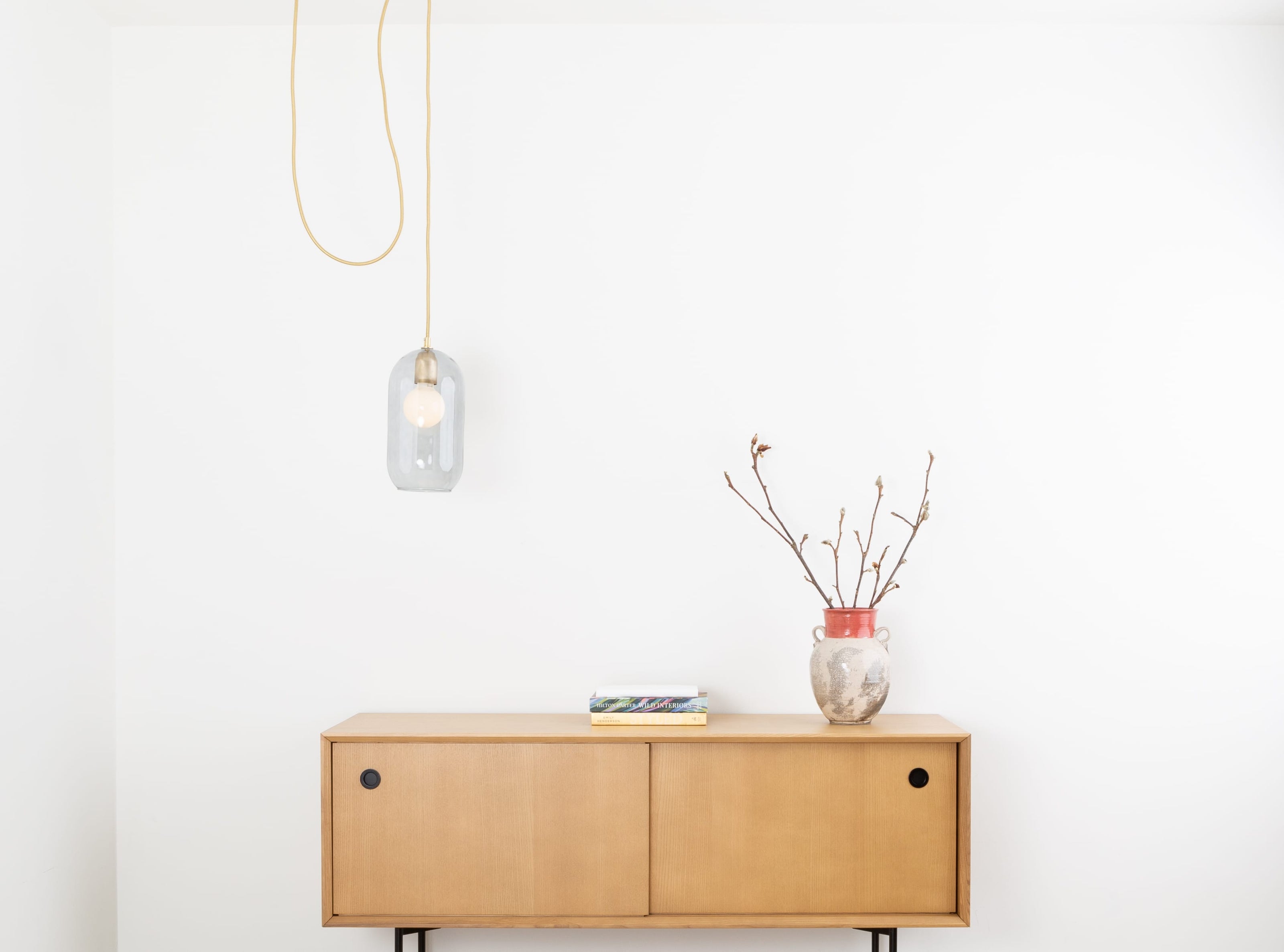 Glass Pill Fixed Shade Ceiling Pendant