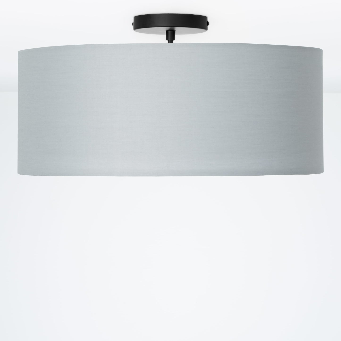 Post Fabric Drum Shade Flush Mount Pendant