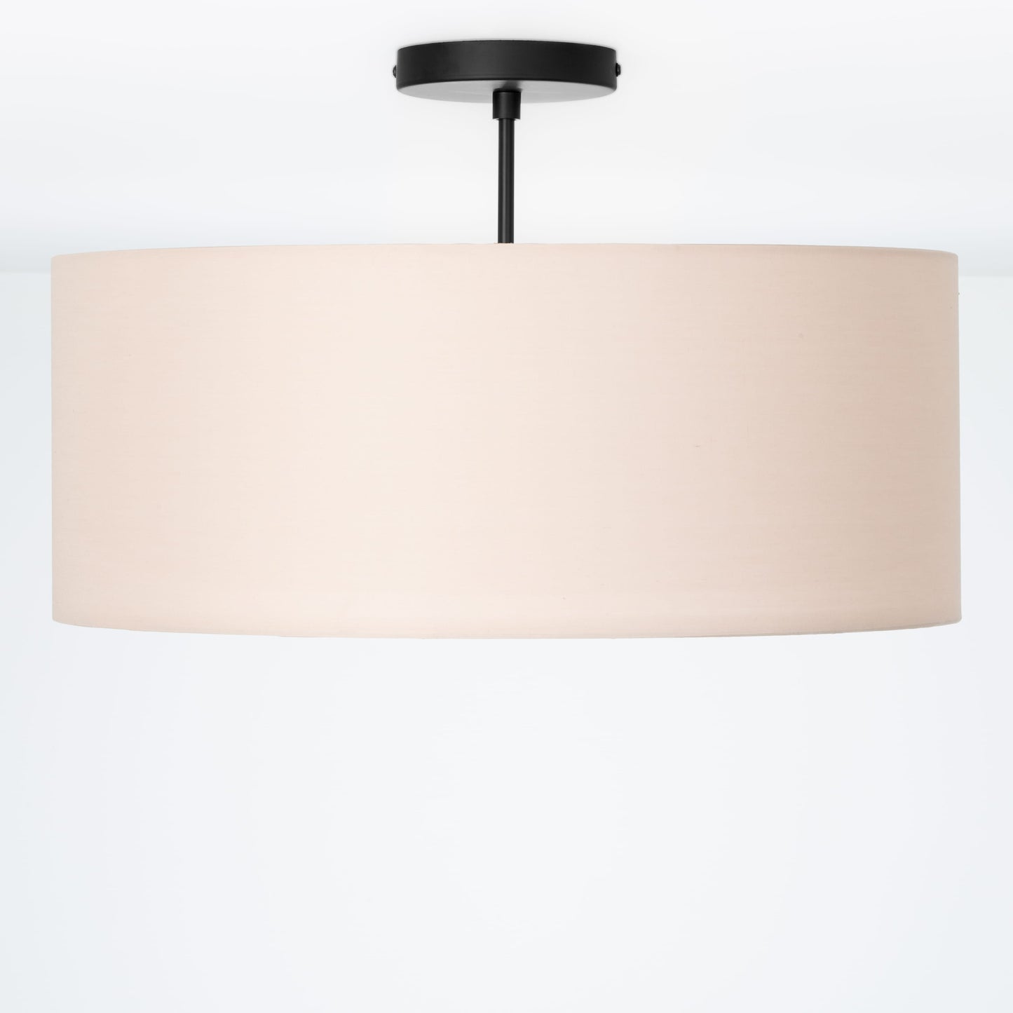 Post Fabric Drum Shade Flush Mount Pendant