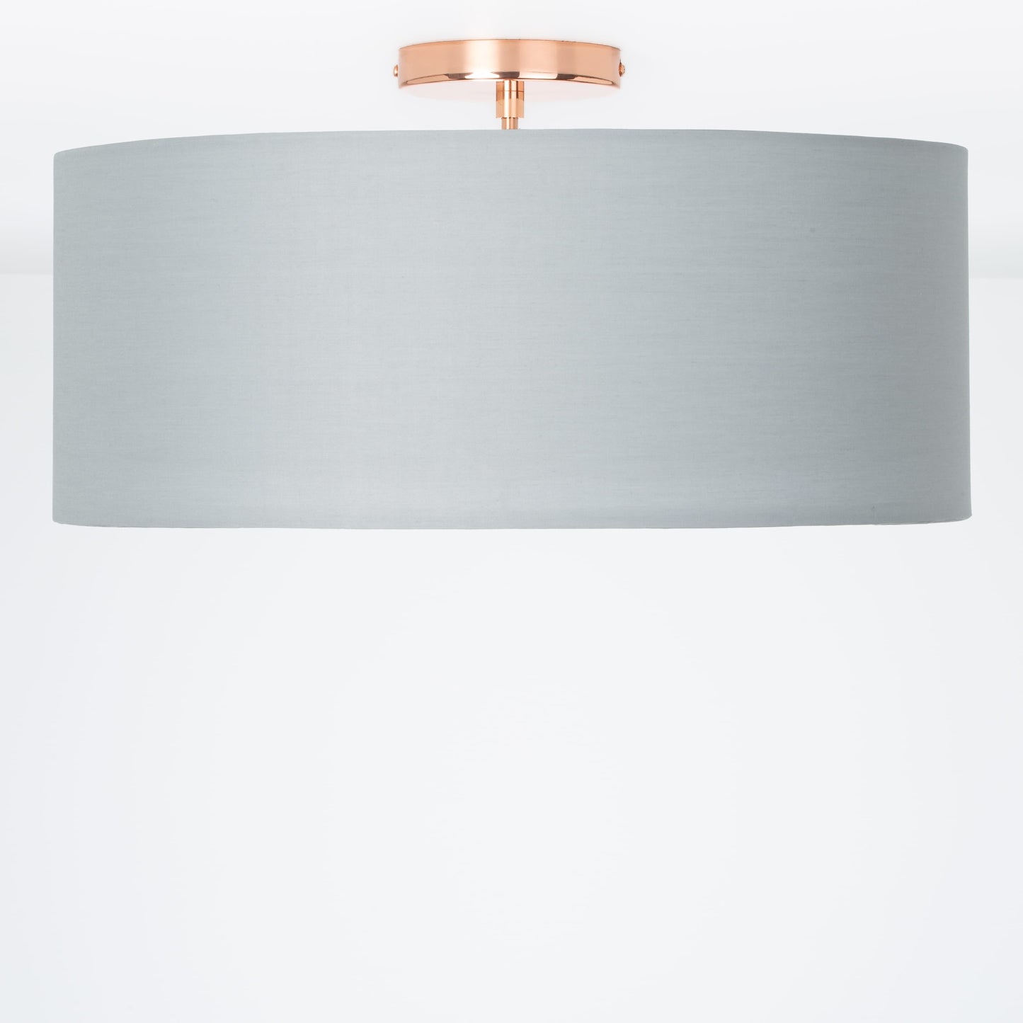 Post Fabric Drum Shade Flush Mount Pendant