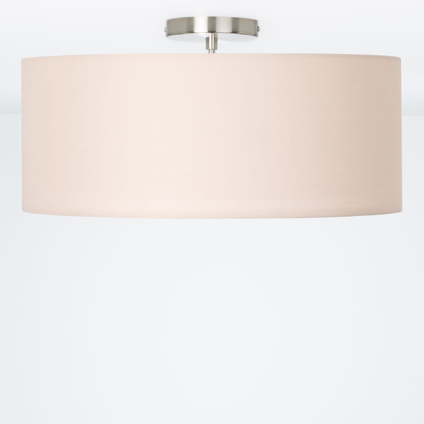 Post Fabric Drum Shade Flush Mount Pendant