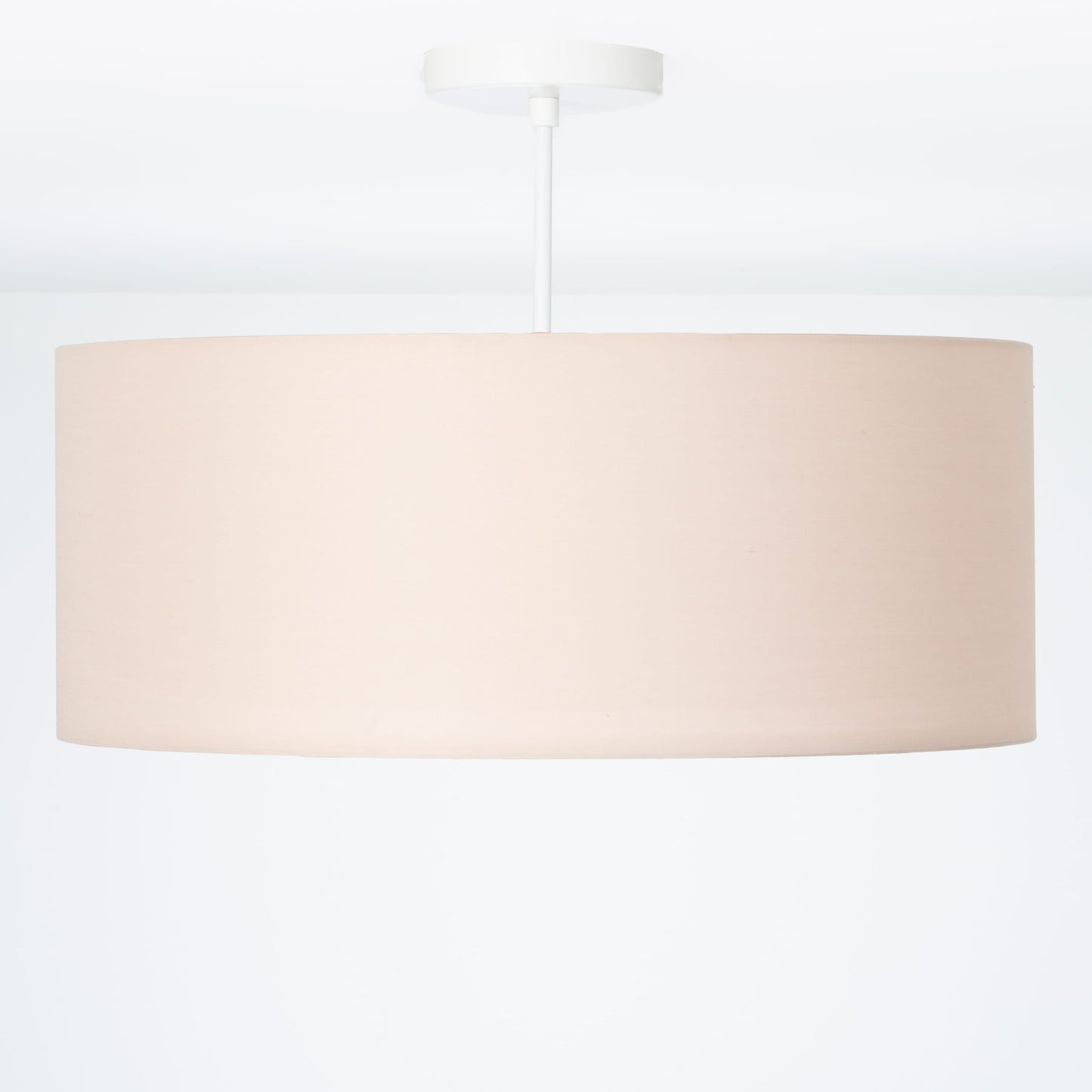 Post Fabric Drum Shade Flush Mount Pendant