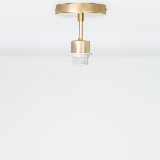 Shade-Ready Post Flush Mount Pendant 2 Inch / Raw Brass