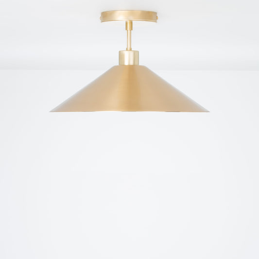 Post Slope Shade Flush Mount Pendant 2 Inch / Raw Brass