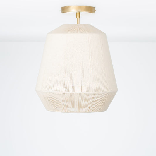 Post Vessel String Shade Flush Mount Pendant 2 Inch / Raw Brass
