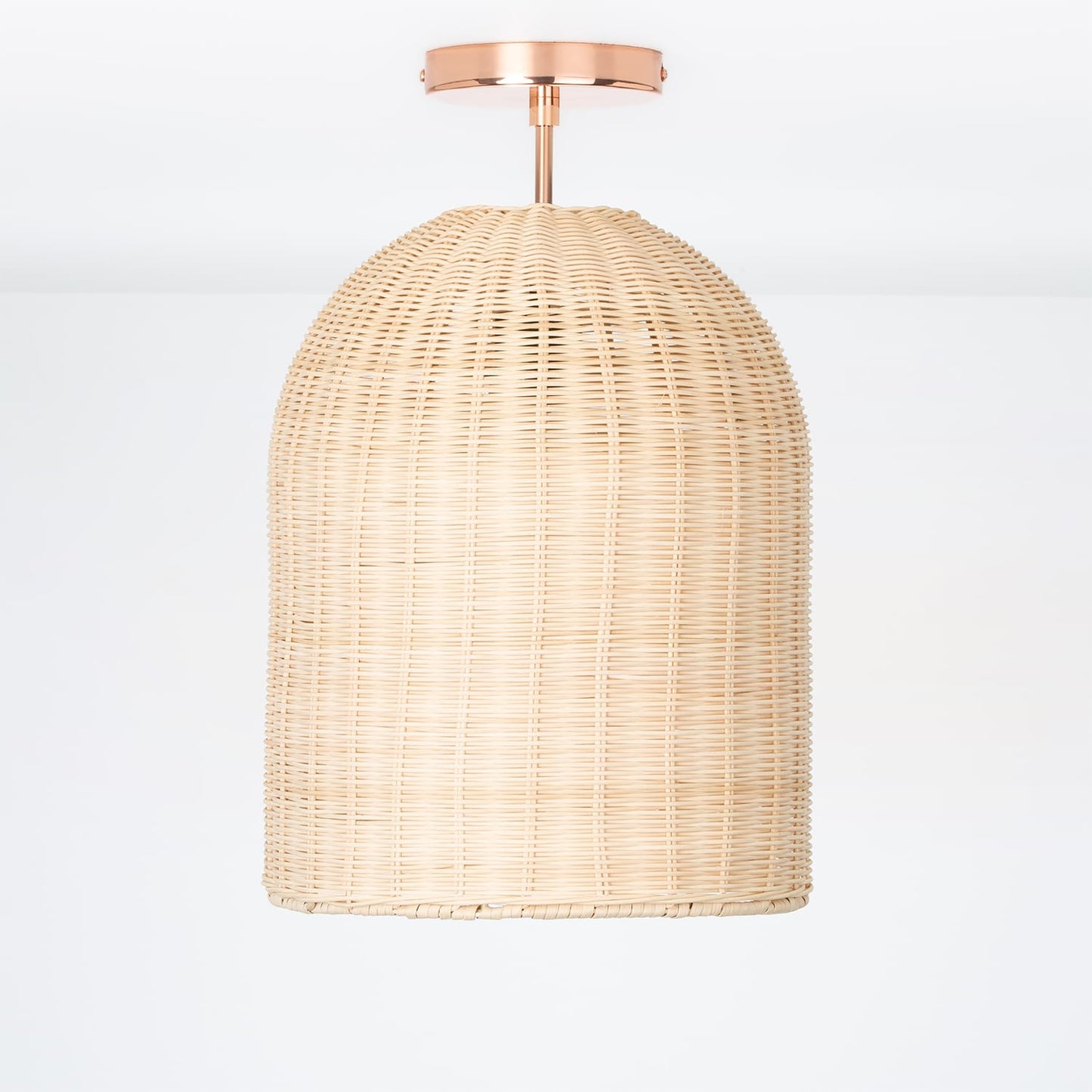 Post Hive Basket Shade Flush Mount Pendant