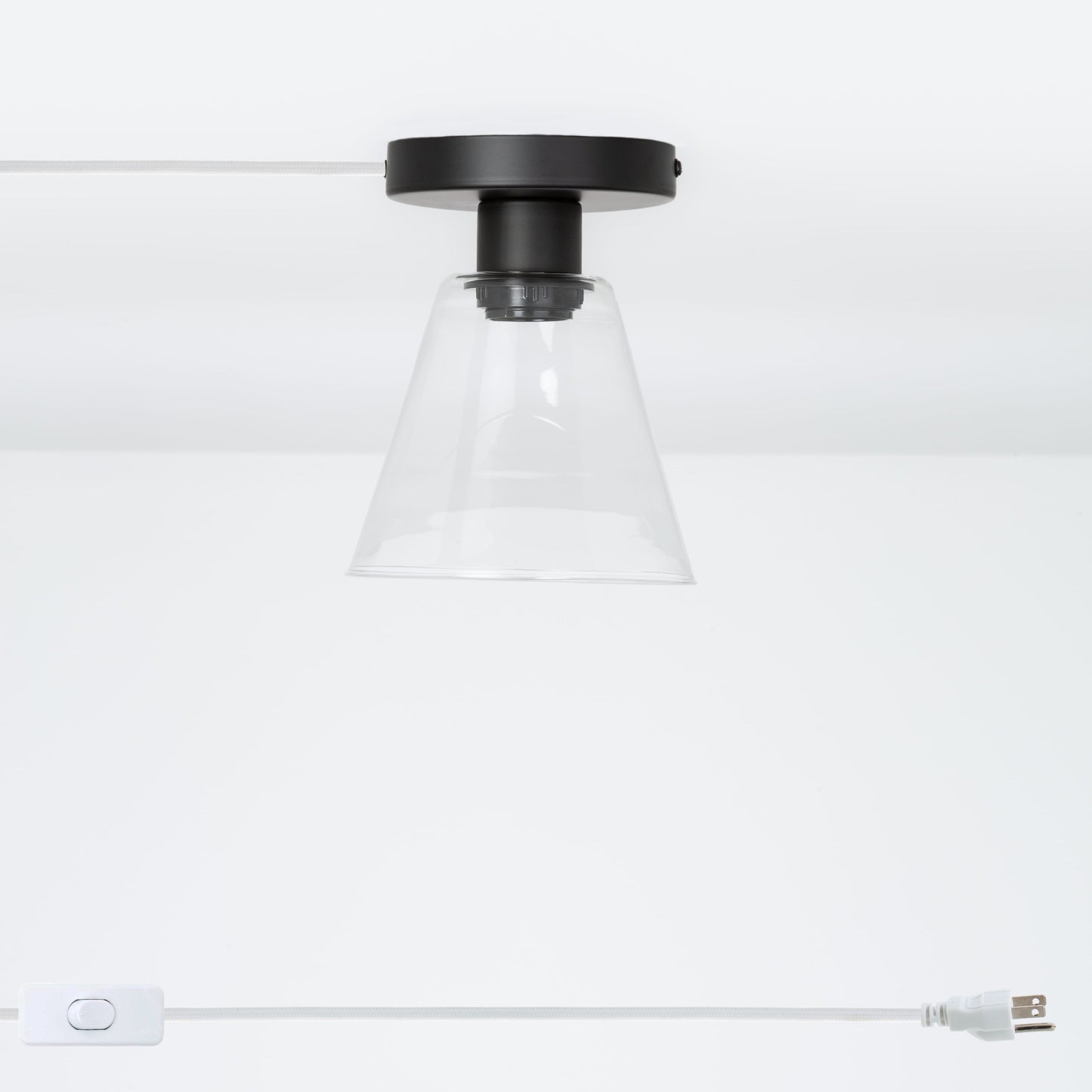 Glass Cone Button Plug-In Flush Mount