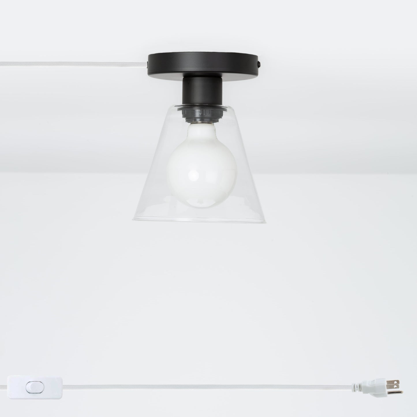 Glass Cone Button Plug-In Flush Mount