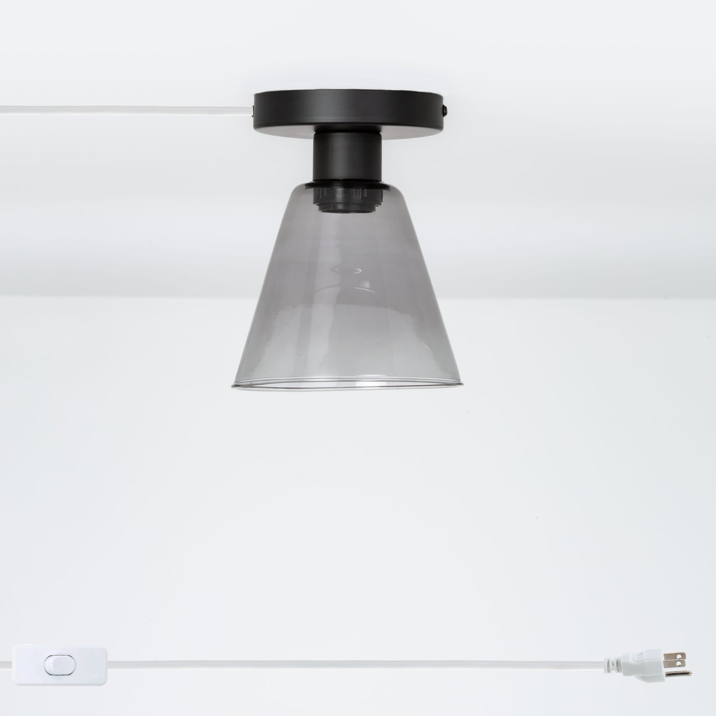 Glass Cone Button Plug-In Flush Mount