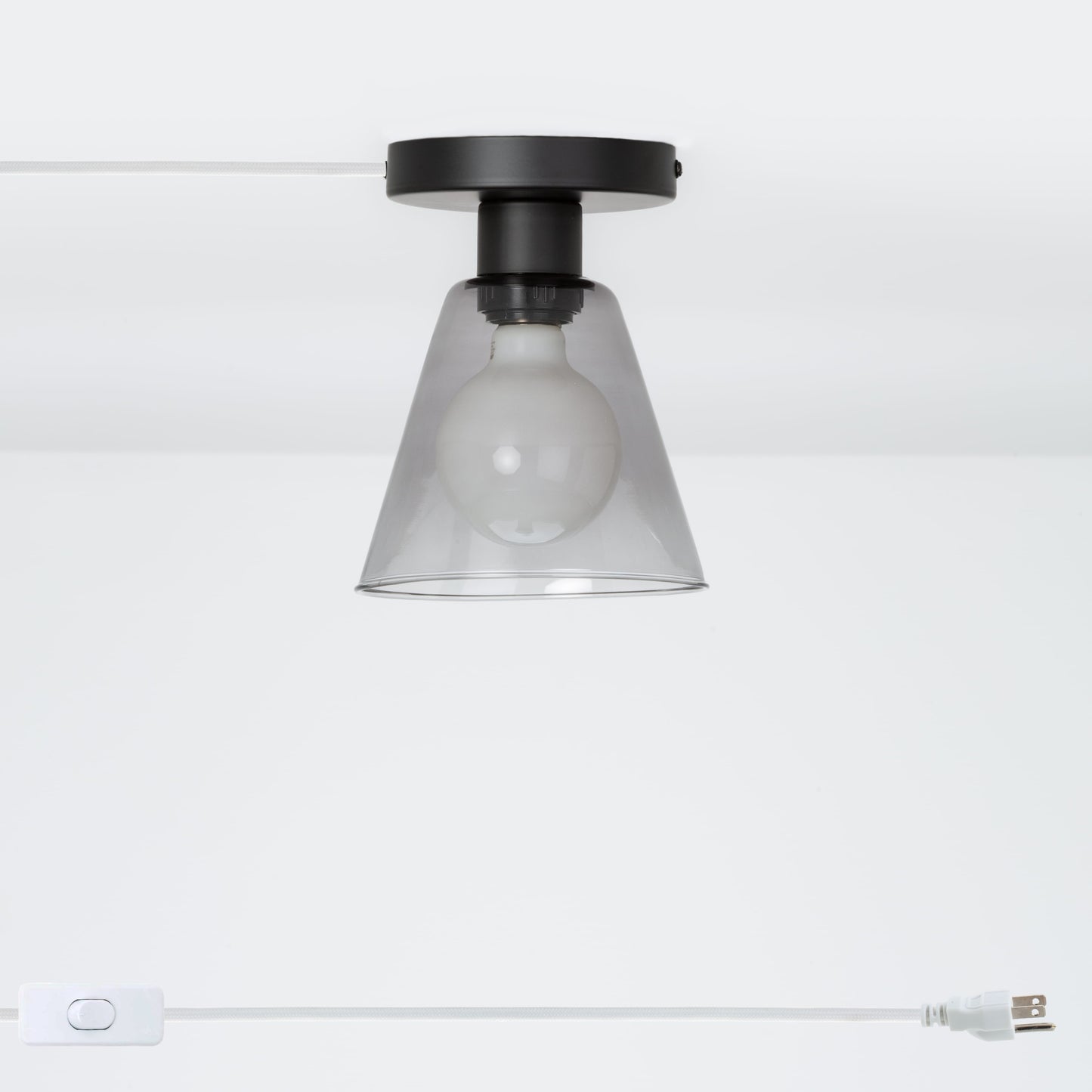 Glass Cone Button Plug-In Flush Mount