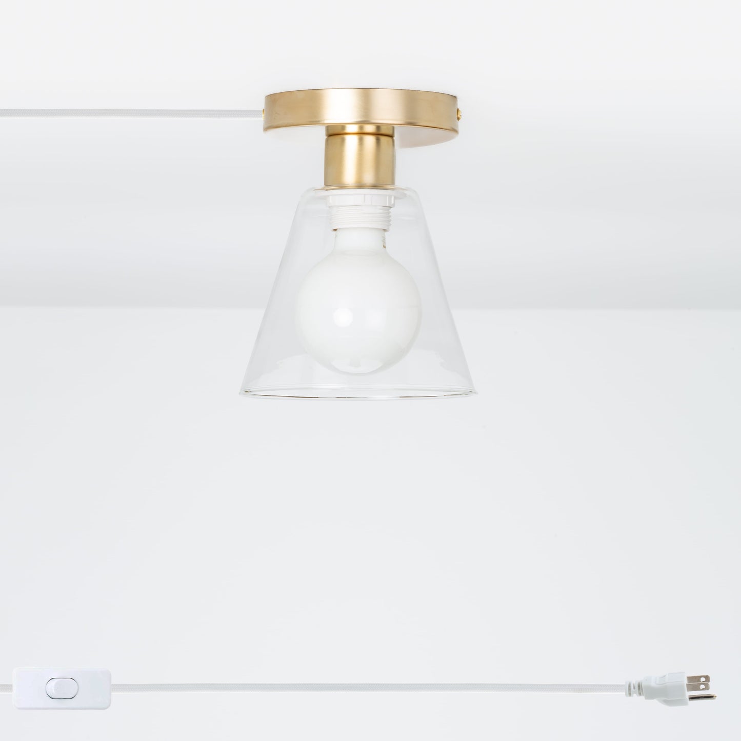 Glass Cone Button Plug-In Flush Mount