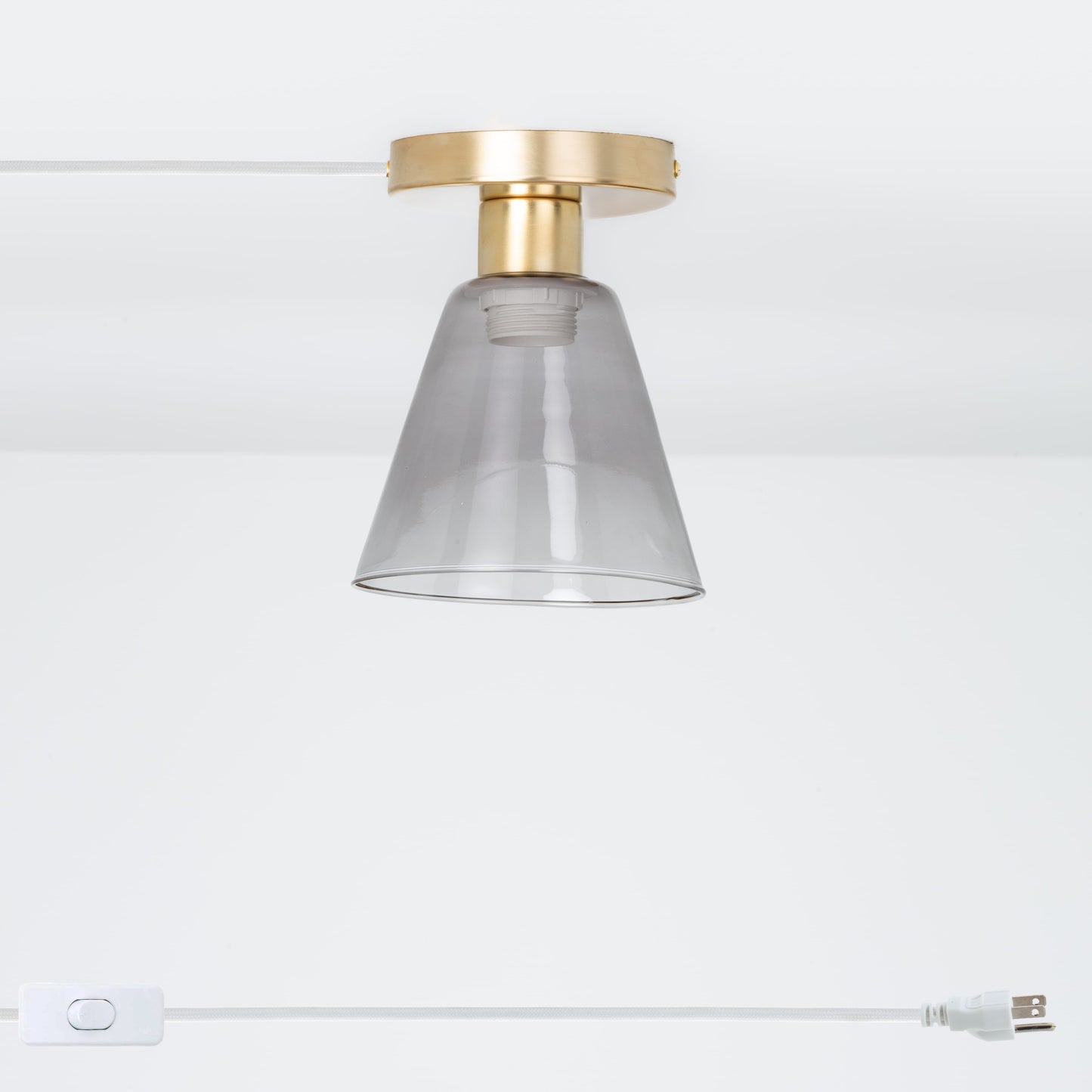 Glass Cone Button Plug-In Flush Mount