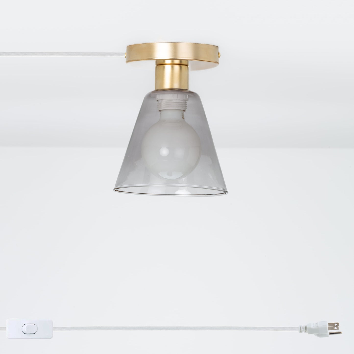 Glass Cone Button Plug-In Flush Mount