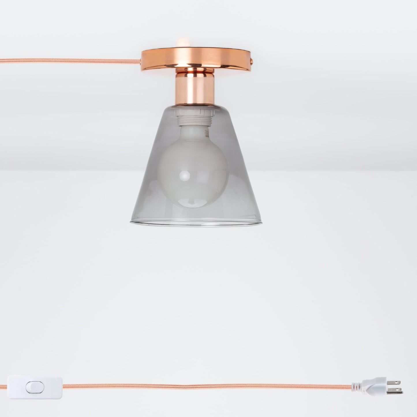 Glass Cone Button Plug-In Flush Mount