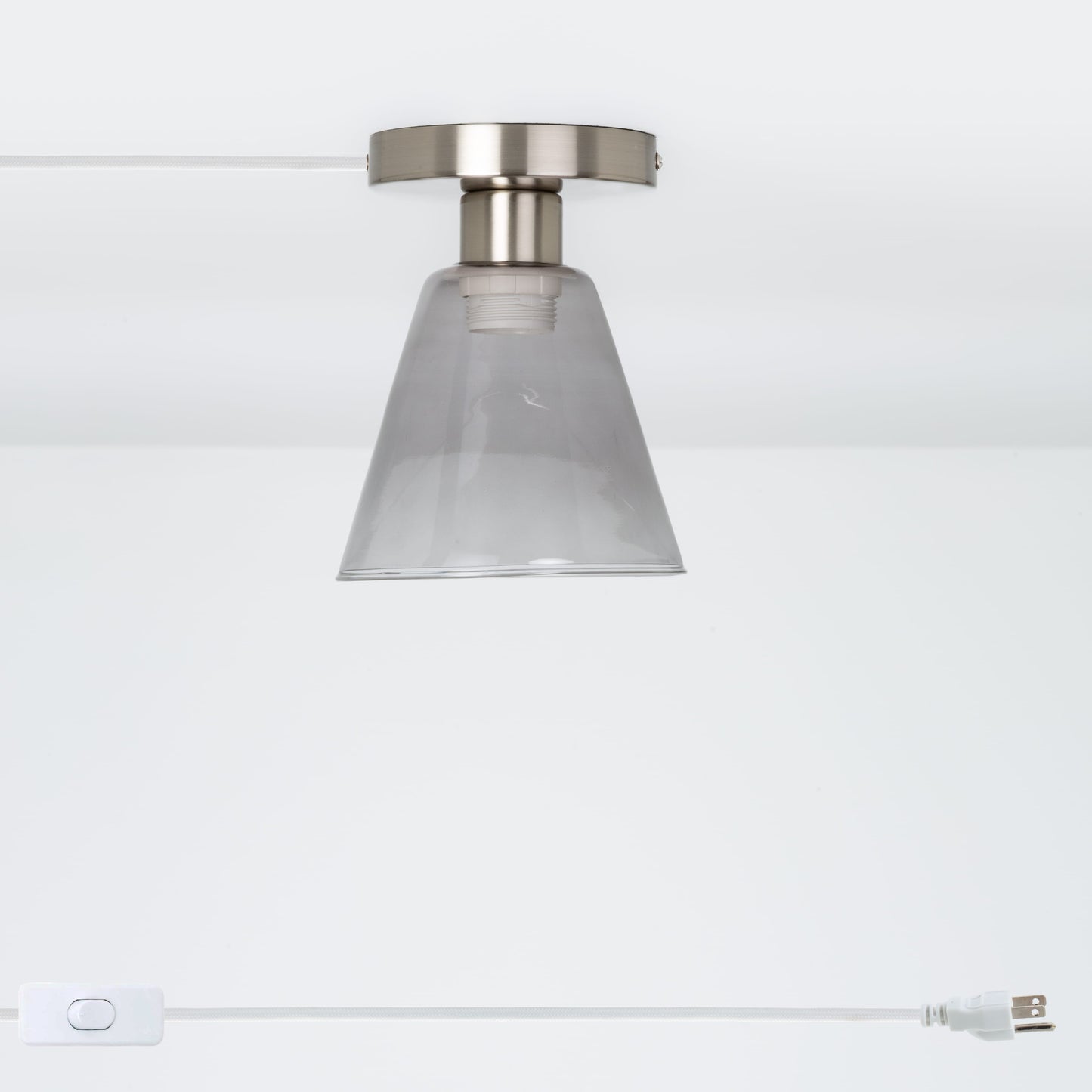 Glass Cone Button Plug-In Flush Mount