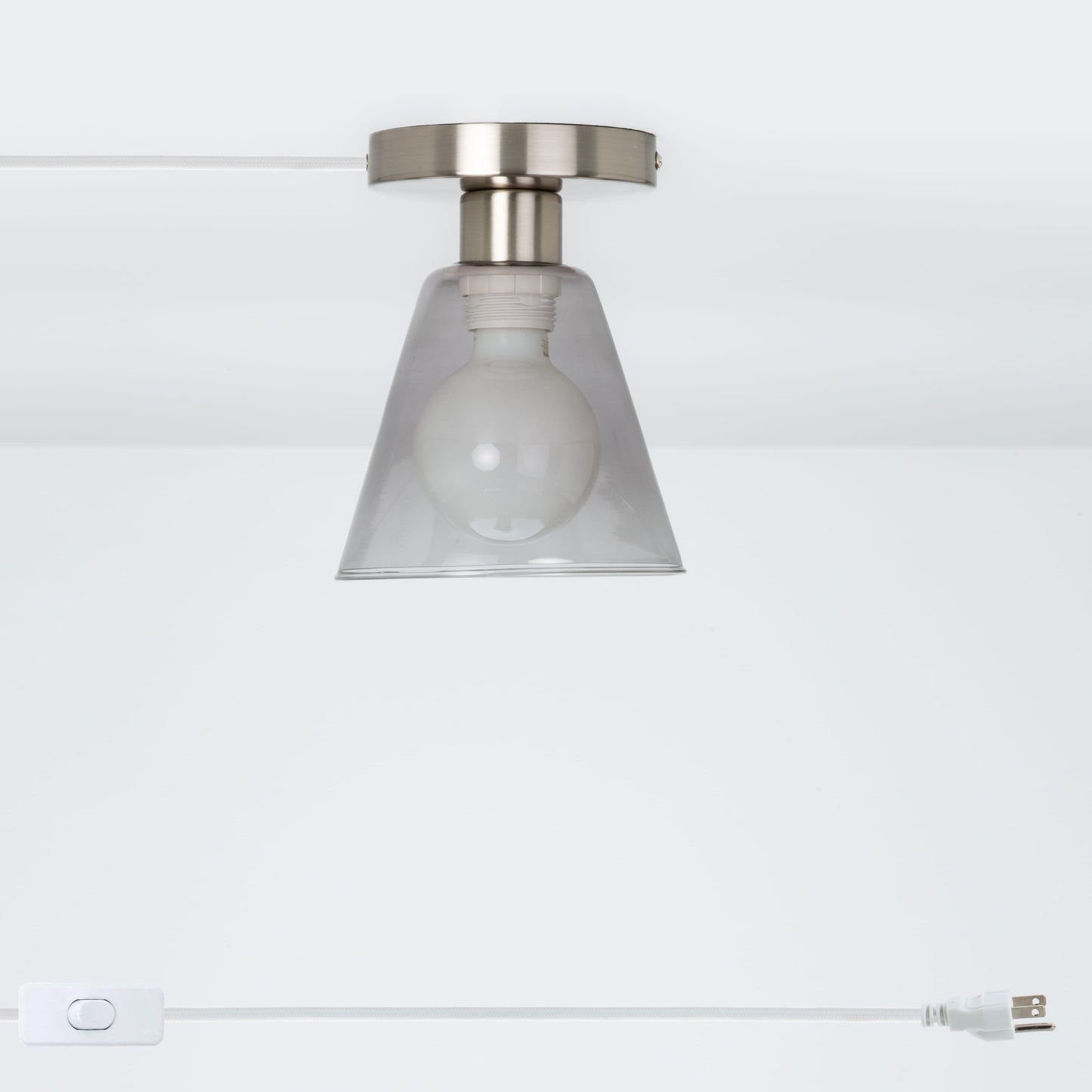 Glass Cone Button Plug-In Flush Mount