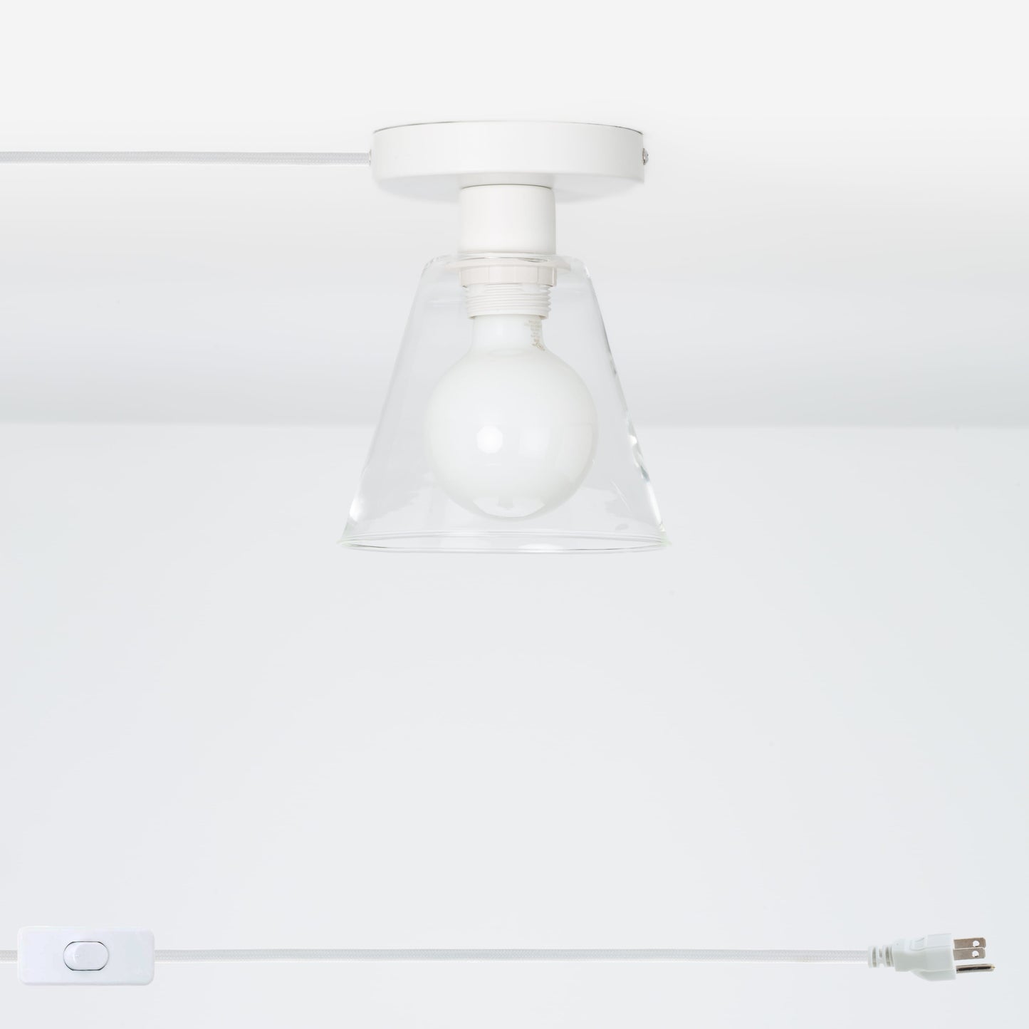 Glass Cone Button Plug-In Flush Mount