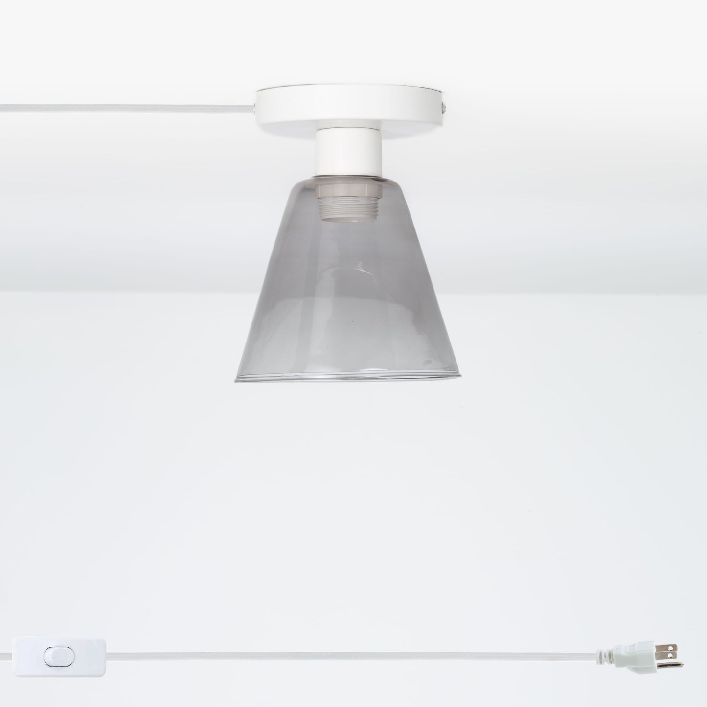 Glass Cone Button Plug-In Flush Mount