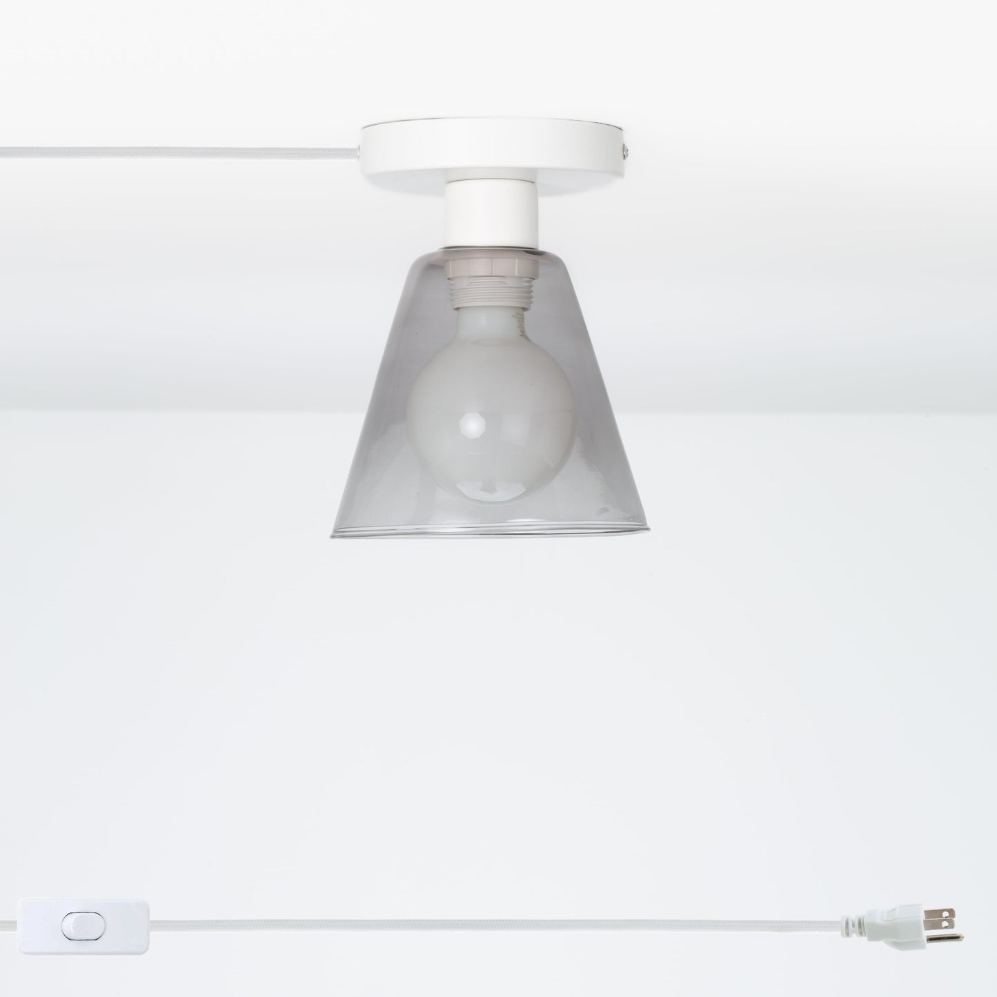 Glass Cone Button Plug-In Flush Mount