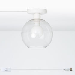 Plug-In Glass 8in Globe Button Light