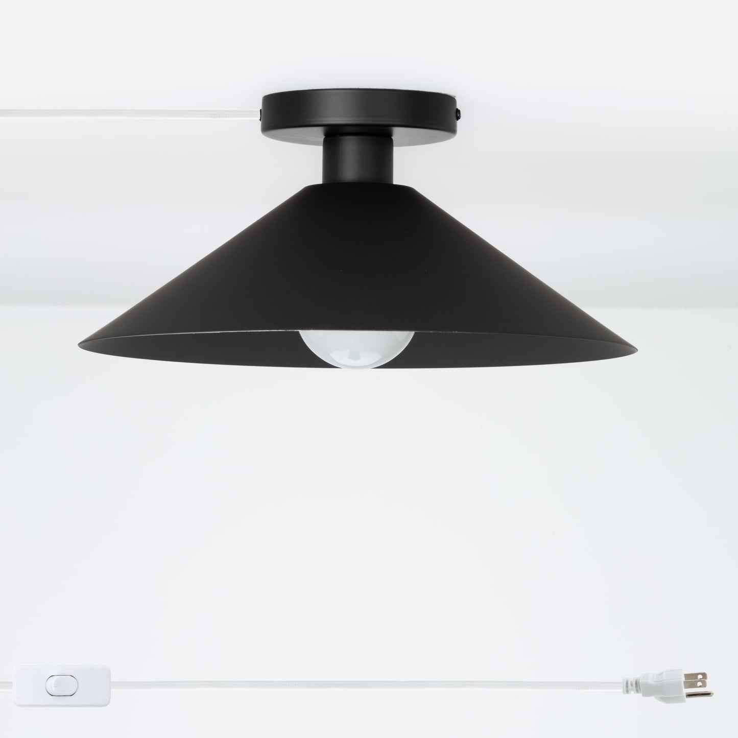Slope Shade Button Plug-In Flush Mount