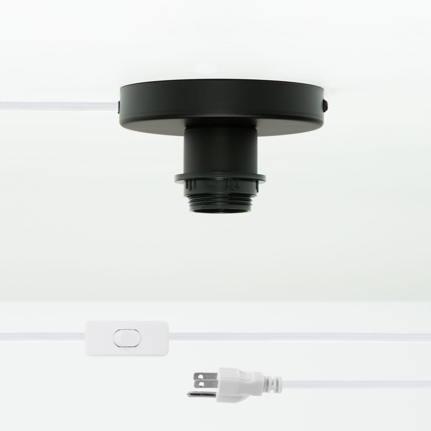 Shade-Ready Button Plug-In Flush Mount