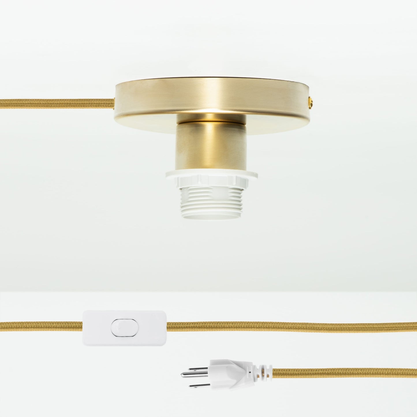 Shade-Ready Button Plug-In Flush Mount