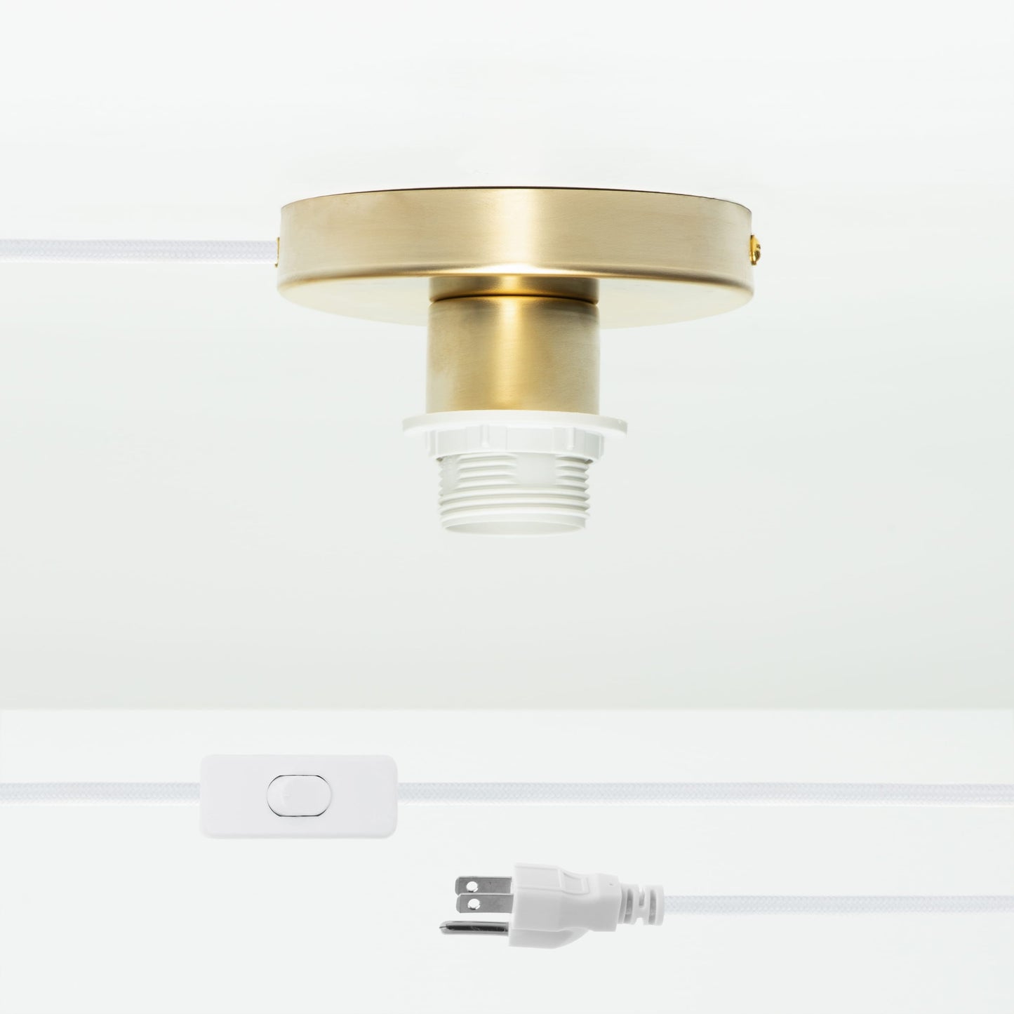 Shade-Ready Button Plug-In Flush Mount
