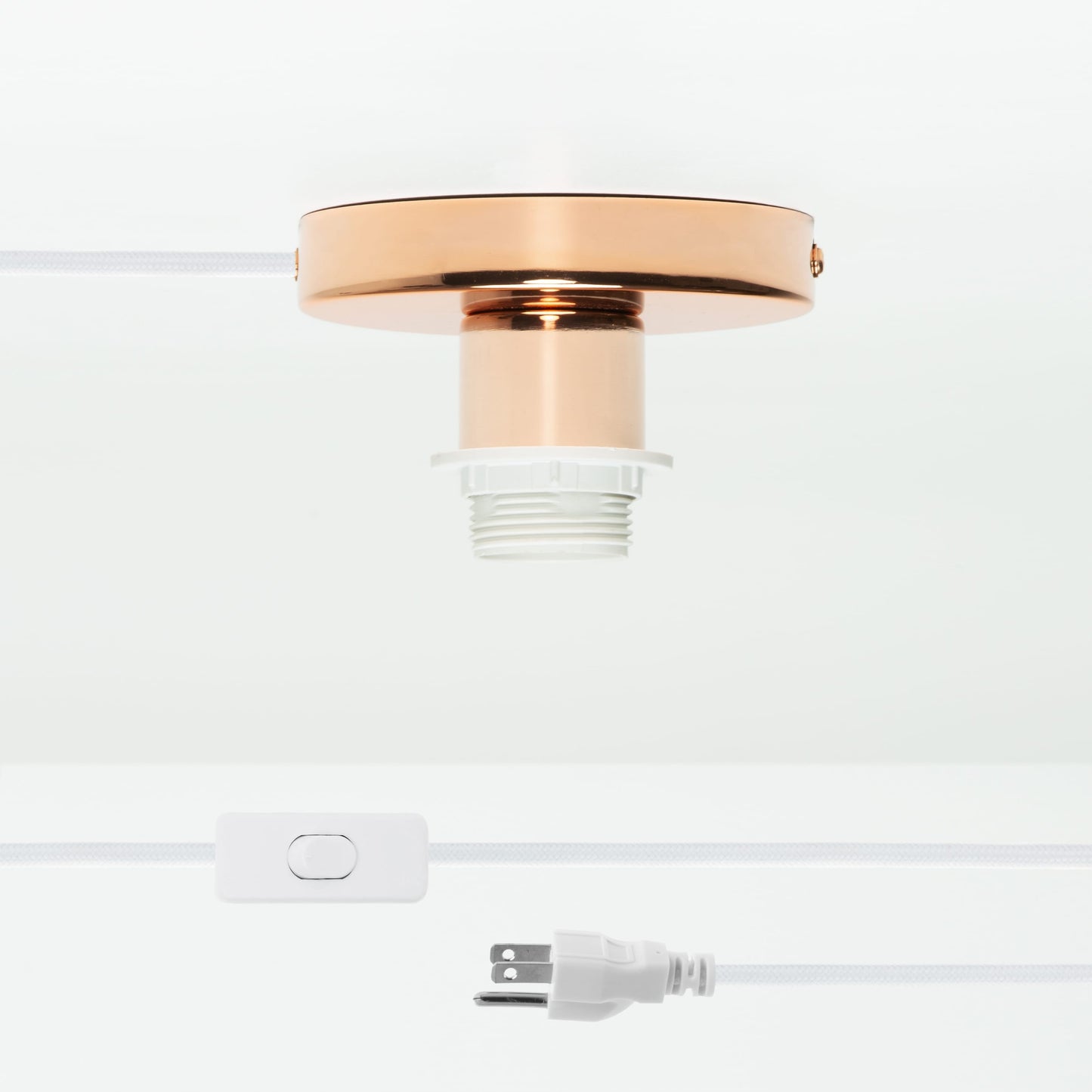 Shade-Ready Button Plug-In Flush Mount